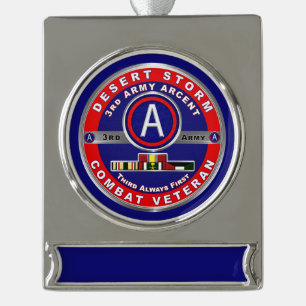 Derde ARCENT-woestijnveteraan Storm Verzilverd Banner Ornament