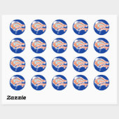 derde brug. oranje&blauw. ronde sticker (Vel)