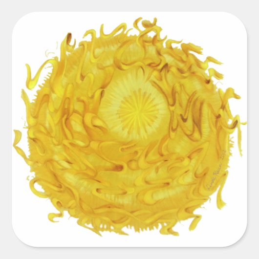 Derde Chakra Healing Art #3 Vierkante Sticker (Voorkant)