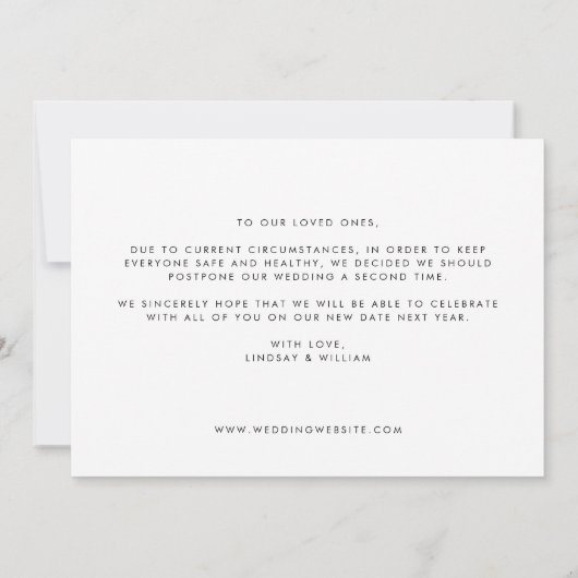 Derde keer is een Charm Foto Verander de Datum Aankondiging (Achterkant)