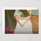 Derde keer is een Charm Foto Verander de Datum Aankondiging (Voorkant / Achterkant)