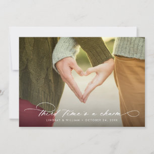 Derde keer is een Charm Foto Verander de Datum Aankondiging