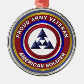 Derde kerstversiering met Duurzaam Bevel Metalen Ornament (Voorkant)