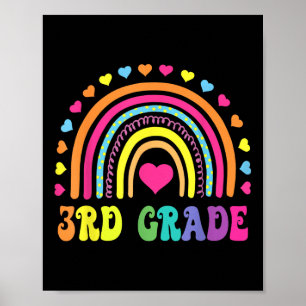 Derde klas 3e klas regenboogdocenten Kinder rug T Poster