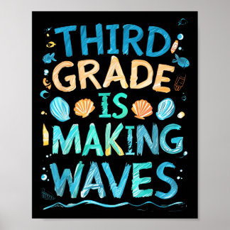 Derde klas maakt golven terug naar school Kinder A Poster