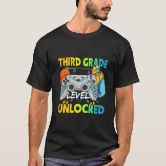 Derde klas niveau ontgrendeld gamer terug naar sch t-shirt