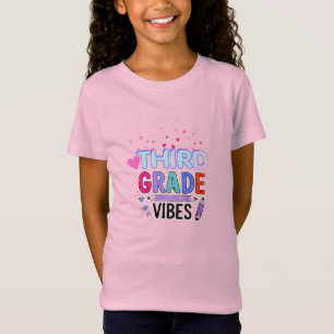 Derde klas sfeer Cute terug naar school Meisjes T-shirt