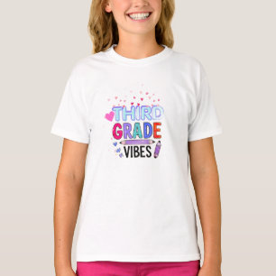 Derde klas sfeer Cute terug naar school Meisjes T-shirt