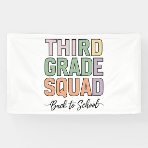 Derde klas squad leerkrachten kinderen 3e leerjaar spandoek