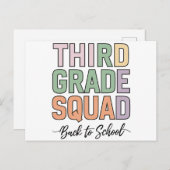 Derde klas Squad Teachers Kinder 3e klas Briefkaart (Voorkant / Achterkant)