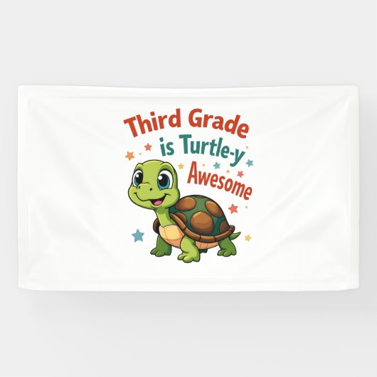 Derde klas Turtle-y Geweldige 3e klas terug naar s Spandoek (Horizontaal)