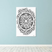 Derde kwikpentakel canvas afdruk (Insitu (Houten vloer))