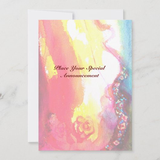 DERDE MASK, masquerade ball, goudrood blauw Aankondiging (Voorkant)