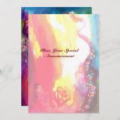 DERDE MASK, masquerade ball, goudrood blauw Aankondiging (Voorkant / Achterkant)