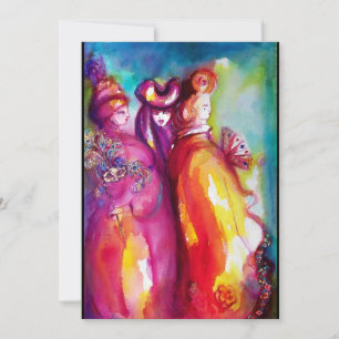 DERDE MASK, masquerade party, gouden rood geel bla Aankondiging