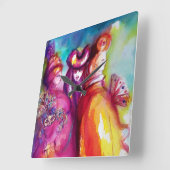 DERDE MASK/Venetiaanse Masquerade Vierkante Klok (Hoek)