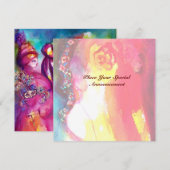 DERDE MASKER gemaskerd bal, goud rood geel blauw Aankondiging (Voorkant / Achterkant)