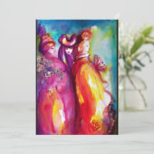 DERDE MASKERBAL ,goud rood geel blauw Aankondiging (Staand voorkant)