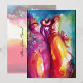 DERDE MASKERBAL ,goud rood geel blauw Aankondiging (Voorkant / Achterkant)