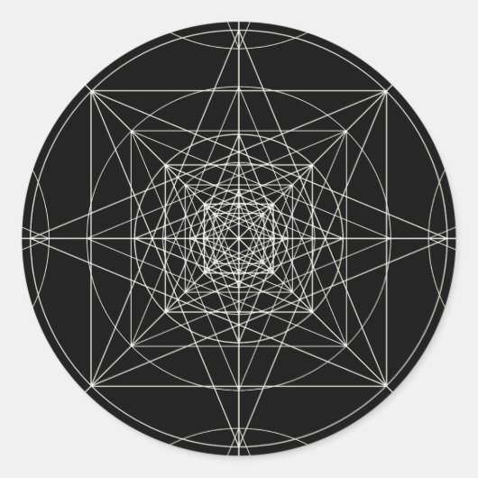 Derde meetbare meetkunde ronde sticker (Voorkant)