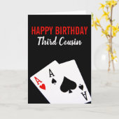 Derde Neef Poker Birthday Card Kaart (Gele Bloem)