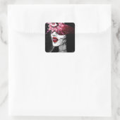 Derde ogen vierkante sticker (Tas)