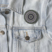 Derde Oog Groene Abstracte Mandala Button (In situ)