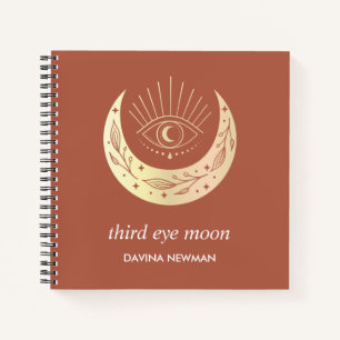 Derde oog halve maan Boho Monogram Notitieboek