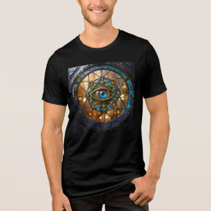 Derde Oog Landelijke Patrijspoort Raam Tri-Blend Shirt