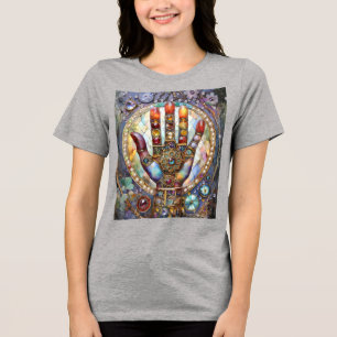 Derde Oog Mystieke Palm Tri-Blend Shirt