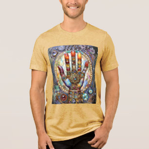 Derde Oog Mystieke Palm Tri-Blend Shirt