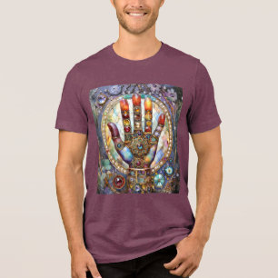 Derde Oog Mystieke Palm Tri-Blend Shirt