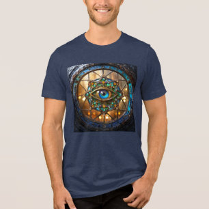 Derde Oog Rustieke Porthole Raam Tri-Blend Shirt