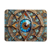 Derde oog - Turquoise Blauw Gouden Mandala Magneet (Horizontaal)