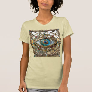 Derde Oog Versierd Vensterglas T-shirt