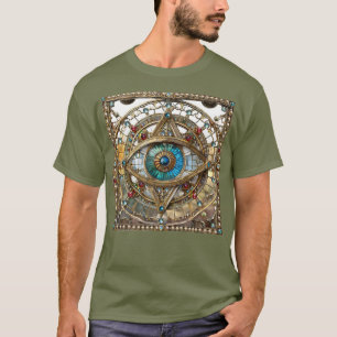 Derde Oog Versierd Vensterglas T-shirt