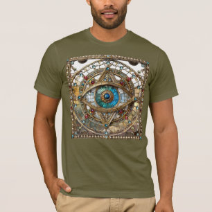 Derde Oog Versierd Vensterglas T-shirt