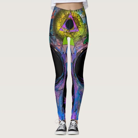 Derde Oogrog Psychedelic Skull - Leggings (Voorkant)