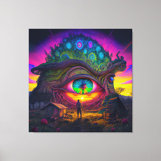 Derde oogwenk Psychedelic momenten abstract surrea Canvas Afdruk