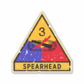 Derde Pantserdivisie - US Military "Grunge" Sticker (Voorkant)