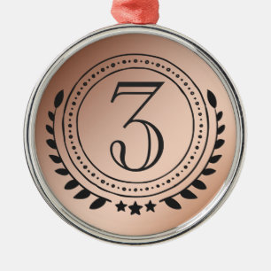 Derde plaats Honor Bronze-medaille op Bronze-gradi Metalen Ornament