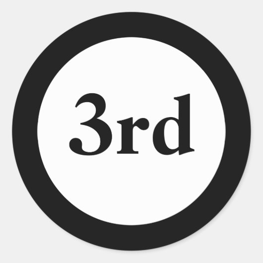 Derde Plaats Prijs Zwarte Stickers (Voorkant)