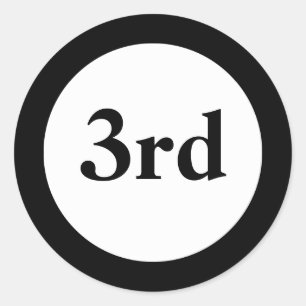 Derde Plaats Prijs Zwarte Stickers