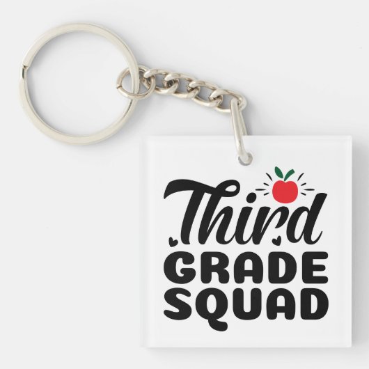 Derde rang Squad Wordart Sleutelhanger (voorkant)