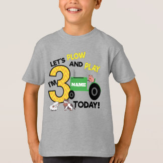 Derde verjaardag - boerderij-trekkerpartij t-shirt