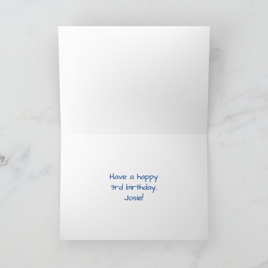 Derde verjaardag: Fun, kleurrijk gevuurwerk Kaart (Binnen)