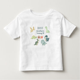 Derde verjaardag Lieve dinosaurus waterverf Kinder Shirts