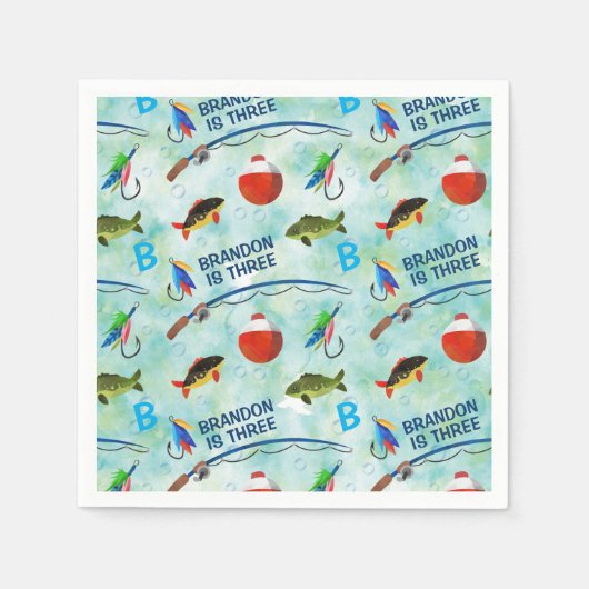 Derde verjaardag O-vis-ally vissen themafeest Servet (Voorkant)