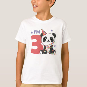 Derde verjaardag Panda voor kinderen 3 jaar t-shir T-shirt