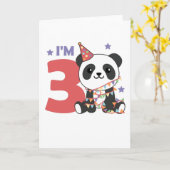 Derde verjaardag panda voor kinderen van 3 jaar ka kaart (Gele Bloem)